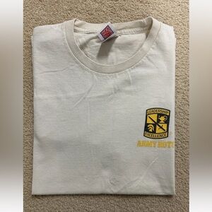 Two U.S. ARMY ROTC T-Shirts, White and Green, Large and Small Size